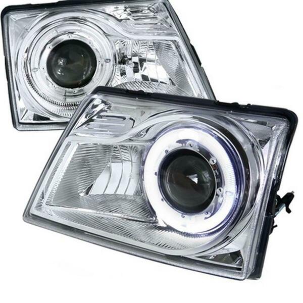 Overtime Halo Projector Headlight for 98 to 00 Ford Ranger, Chrome - 9 x 12 x 14 in. OV18291